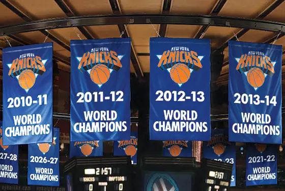 Knicks all time leaders banners